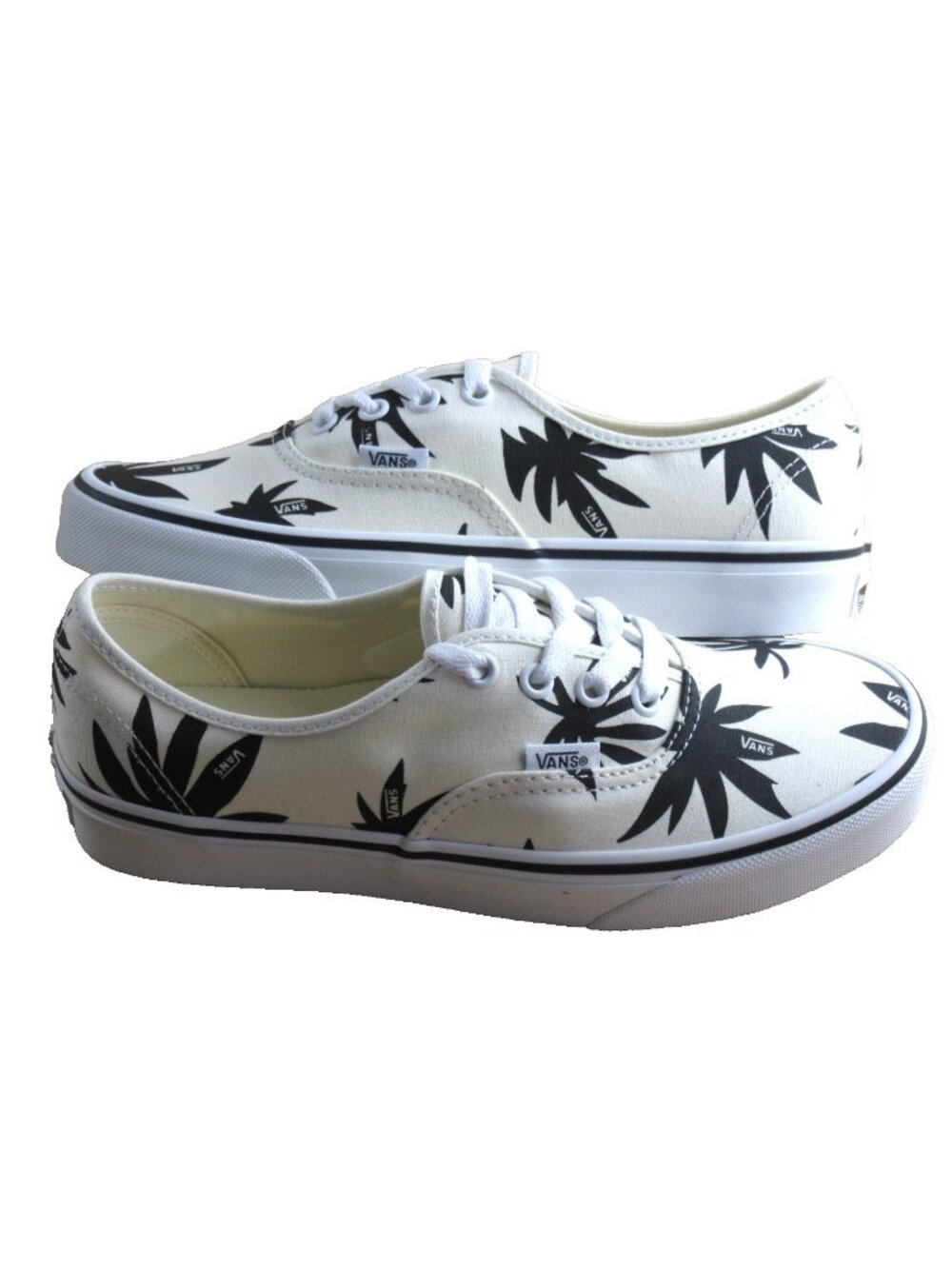 Vans Authentic Women's Archive Marshmallow White Black Canvas shoes Size 7.5 NIB